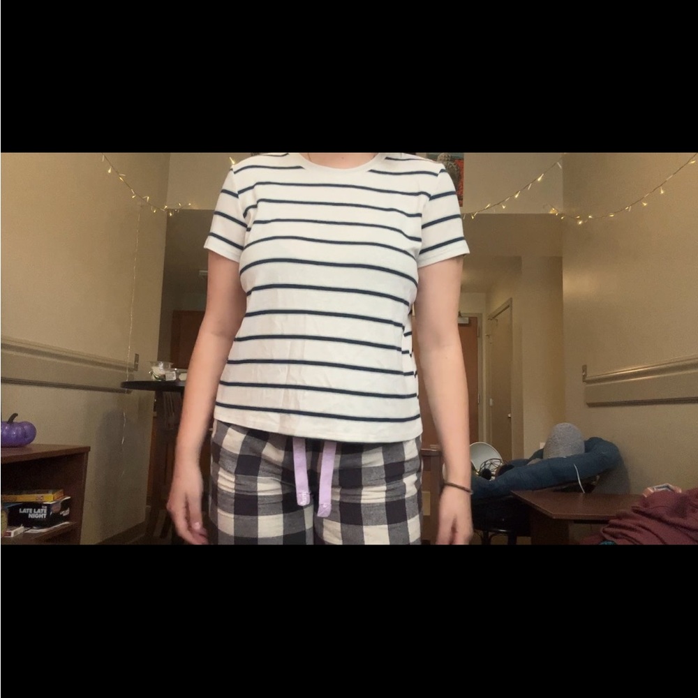 American eagle. White crop with blue and green stripes. Size large. Rarely worn